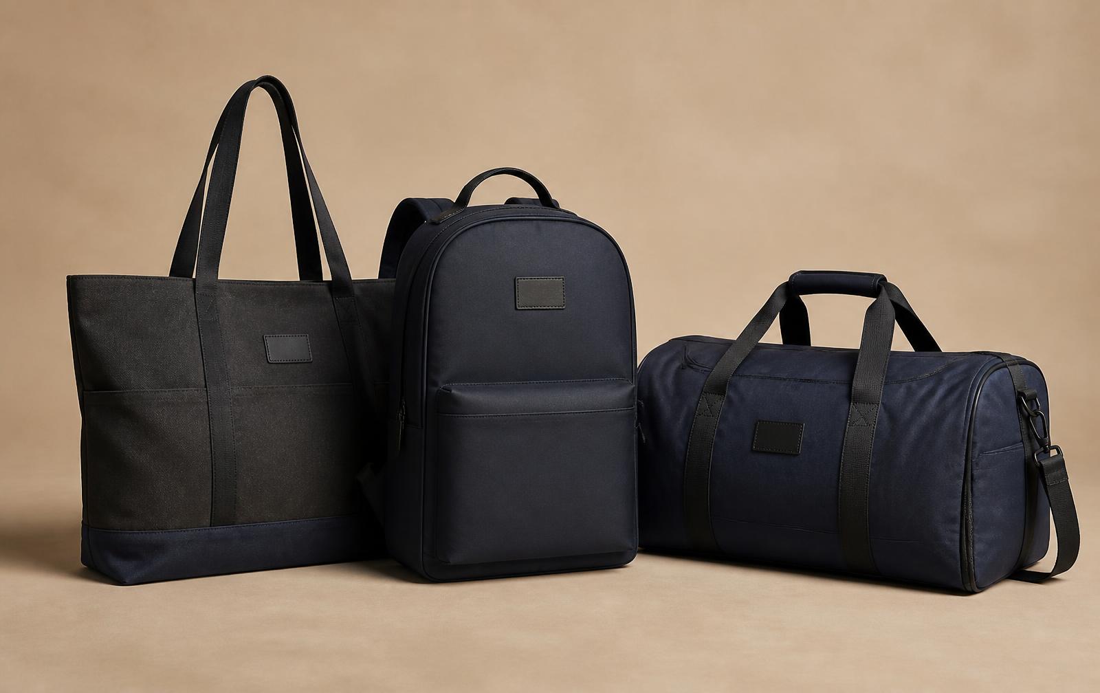 Canvas totes and a backpack ready for branding